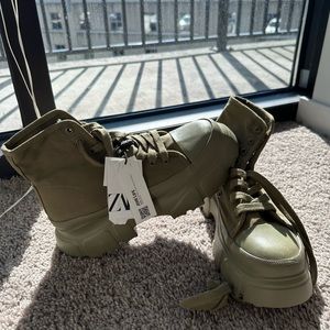 Women’s Zara combat boots Brand new size 6 1/2